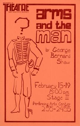 Arms and the Man theatre production poster, St. Cloud State University