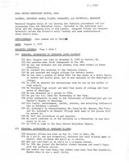 Church oral history summary - James Gaughn