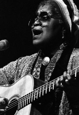 Folk singer Odetta performs at the Stewart Hall (1948) auditorium, St. Cloud State University