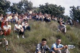 Students hike at Lake Koronis freshmen camp, St. Cloud State University