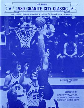 1980 Granite City classic program cover featuring basketball player Dan Hagen, St. Cloud State University