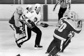 St. Cloud State University plays against the College of St. Scholastica in men's hockey