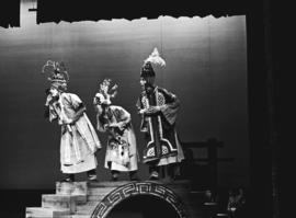 Three God characters, "The Good Woman of Setzuan," St. Cloud State University