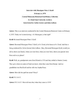 Church oral history transcript - Peter Kroll