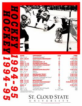 Men's hockey season schedule poster, St. Cloud State University