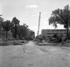 Construction for the campus pedestrian mall, St. Cloud State University