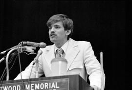 Ku Klux Klan grand dragon David Duke speaks at Halenbeck Hall (1965), St. Cloud State University