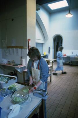 Students in kitchen, Alnwick Castle, St. Cloud State University