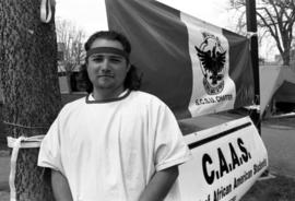 Jerry Lopez, MEChA, during hunger strike, St. Cloud State University