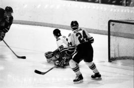 Bret Hedican plays during a hockey game against the University of North Dakota, St. Cloud State University