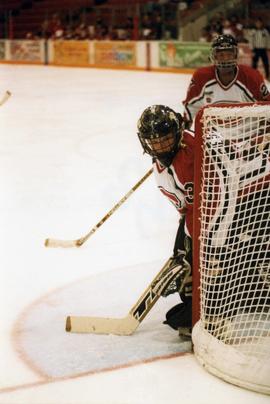 St. Cloud State hockey player Laura Gieselman in action