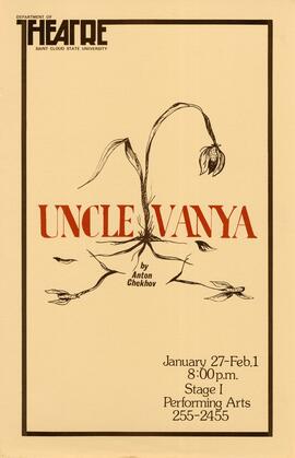 Uncle Vanya theatre production poster, St. Cloud State St. Cloud State University