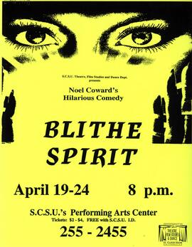 Blithe Spirit theatre production poster, St. Cloud State University