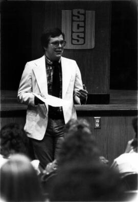 Mike Knaak speaks at the High School Mark of Excellence Day, St. Cloud State University