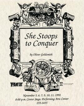 She Stoops to Conquer theatre production poster, St. Cloud State University