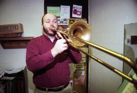 Mark Springer plays the trombone, St. Cloud State University