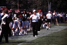 Noel Martin coaches during a football game, St. Cloud State University