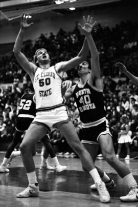 Basketball player Terry Kuechle during a game against the University of North Dakota, St. Cloud State University