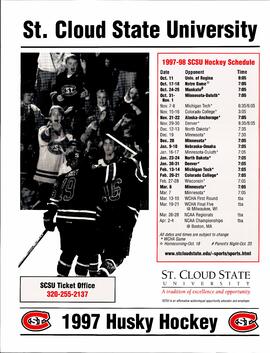 Men's hockey season schedule poster, St. Cloud State University