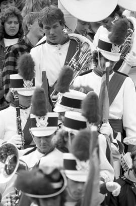 Marching band at the homecomingﾠ football game, St. Cloud State University