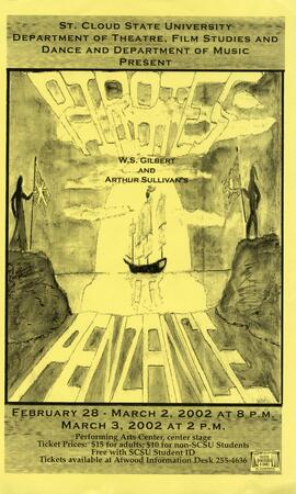 Pirates of Penzance theatre production poster, St. Cloud State University