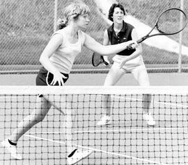 Tennis players Lisa Jetenberg and Karen Scott, St. Cloud State University