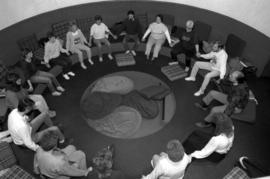 Graduate students in the Kiva Room in the Education Building (1971), St. Cloud State University