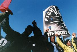 People protest, St. Cloud State University