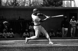 John King bats during a St. Cloud State University baseball game against Northern State University