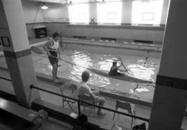 Kayaking in the Eastman Hall (1930) pool, St. Cloud State University