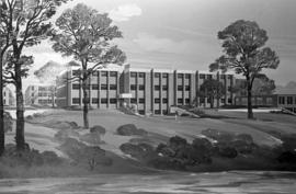 School of Business (1968), architect's drawing, exterior, St. Cloud State University