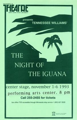 The Night of the Iguana theatre production poster, St. Cloud State University