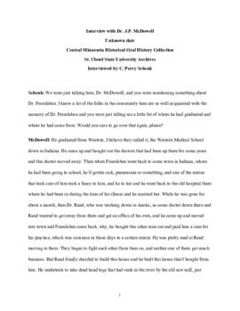 General oral history transcript - JP McDowell