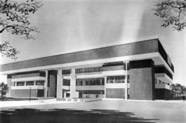 Centennial Hall (1971), architect's drawing, exterior, St. Cloud State University