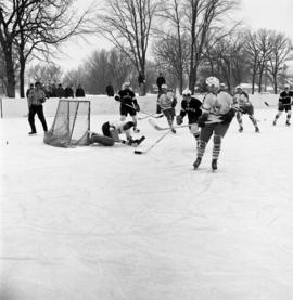 St. Cloud State University plays against Lakehead University in men's hockey