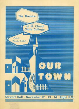 Our Town theatre production poster, St. Cloud State University
