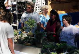 People look at miniature trees, Lemonade Concert and Art Fair, St. Cloud State University