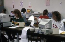 Students use computers at Centennial Hall (1971), St. Cloud State University