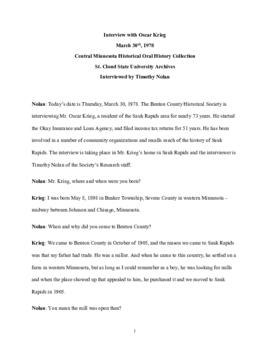 General oral history transcript - Oscar Krieg