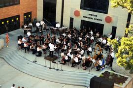 An orchestra plays, Lemonade Concert and Art Fair, St. Cloud State University