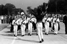 Marching band at the parade opening the new University Bridge, St. Cloud State University