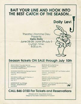 Theatre L'Homme Dieu Hello Dolly theatre production poster, St. Cloud State University