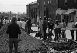 Protestors gather, Day of Peace protest, St. Cloud State University