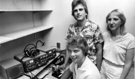 Amateur Radio Club members Dave Kiner, Tim Reberg, and Marilyn Mathis, St. Cloud State University