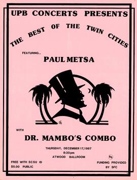 The Best of the Twin Cities with Paul Metsa and Dr. Mambo's Combo event poster, St. Cloud State University