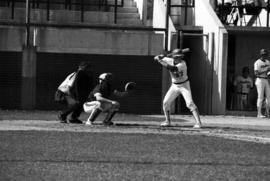 Scott Mansch bats during a St. Cloud State University baseball game against the University of Minnesota-Duluth