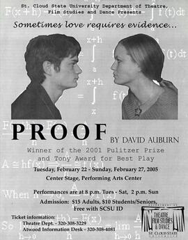 Proof theatre production poster, St. Cloud State University