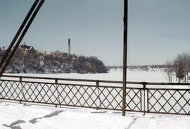 St. Cloud State campus across the Mississippi River