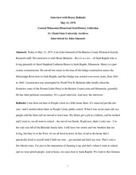 General oral history transcript - Henry Bolinski