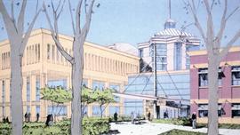 Miller Center (2000), exterior, architect's drawing, St. Cloud State University